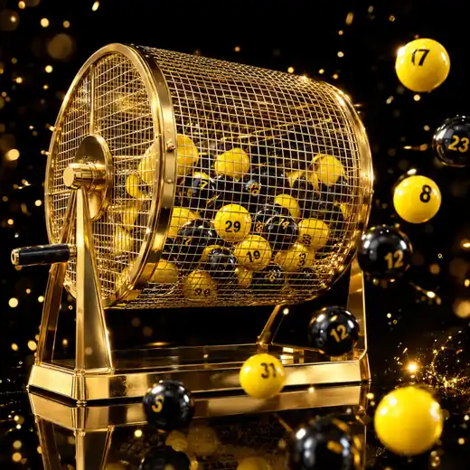 Balotera dorada con balotas numeradas